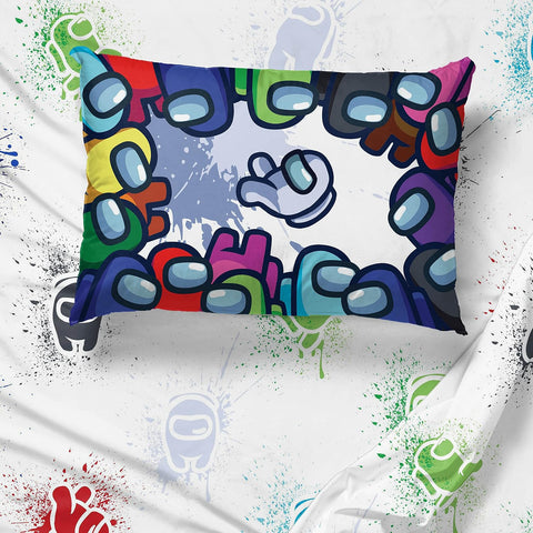 Among Us Queen Comforter Set 5 Piece Kids Video Game Bedding, Multi