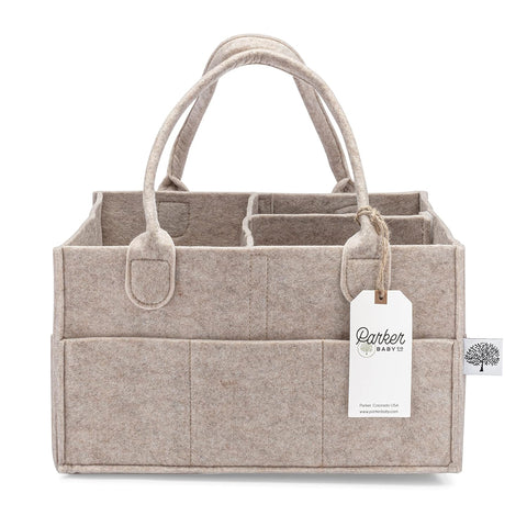 Parker Baby Co. Felt Diaper Caddy Organizer - Regular, Oatmeal