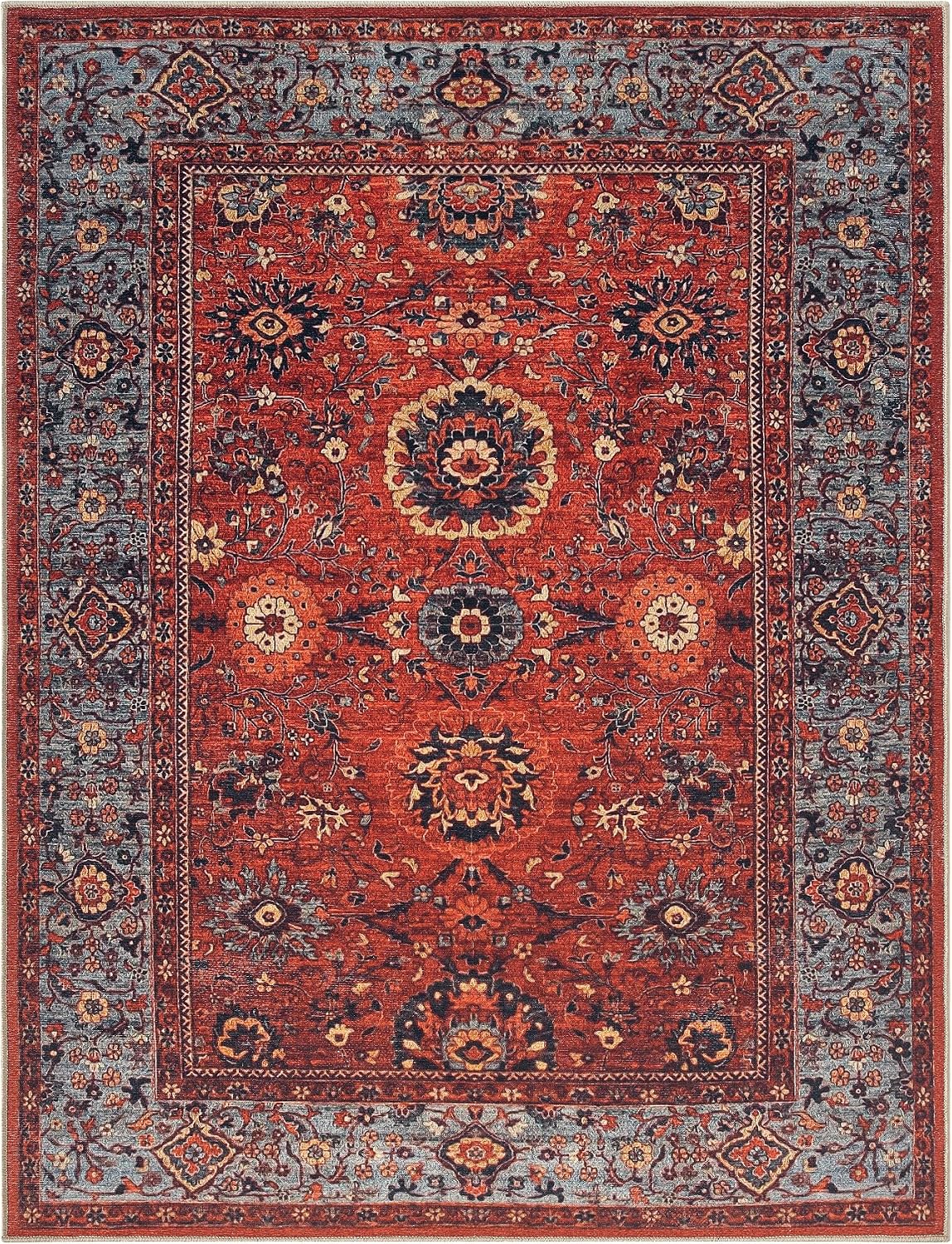 Keen Home Design Vintage Washable Area Rug, Non-Slip Low Pile, 4x6