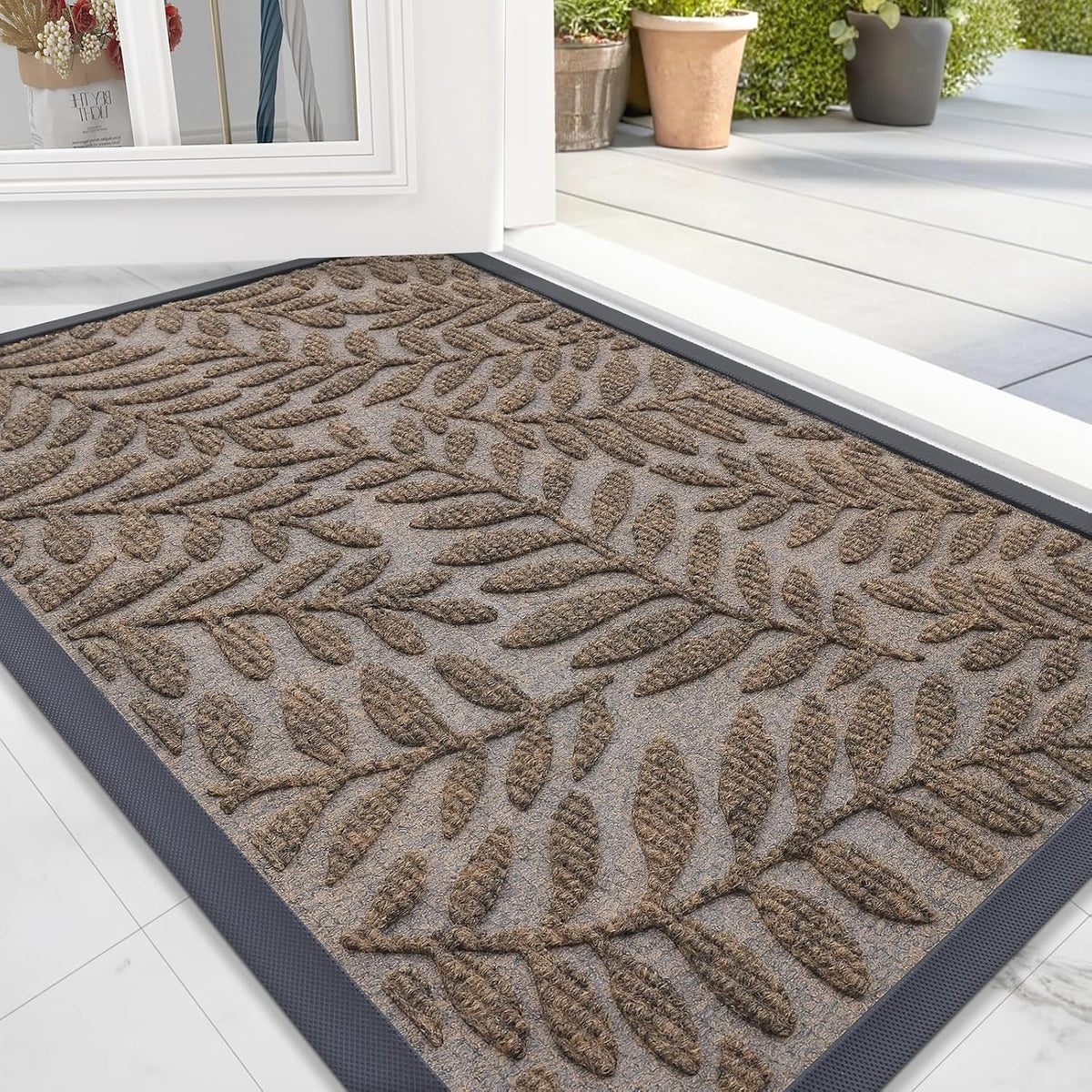 OLANLY Door Mat Indoor Outdoor Entrance 29.5x17, Heavy-Duty Rubber Doormat