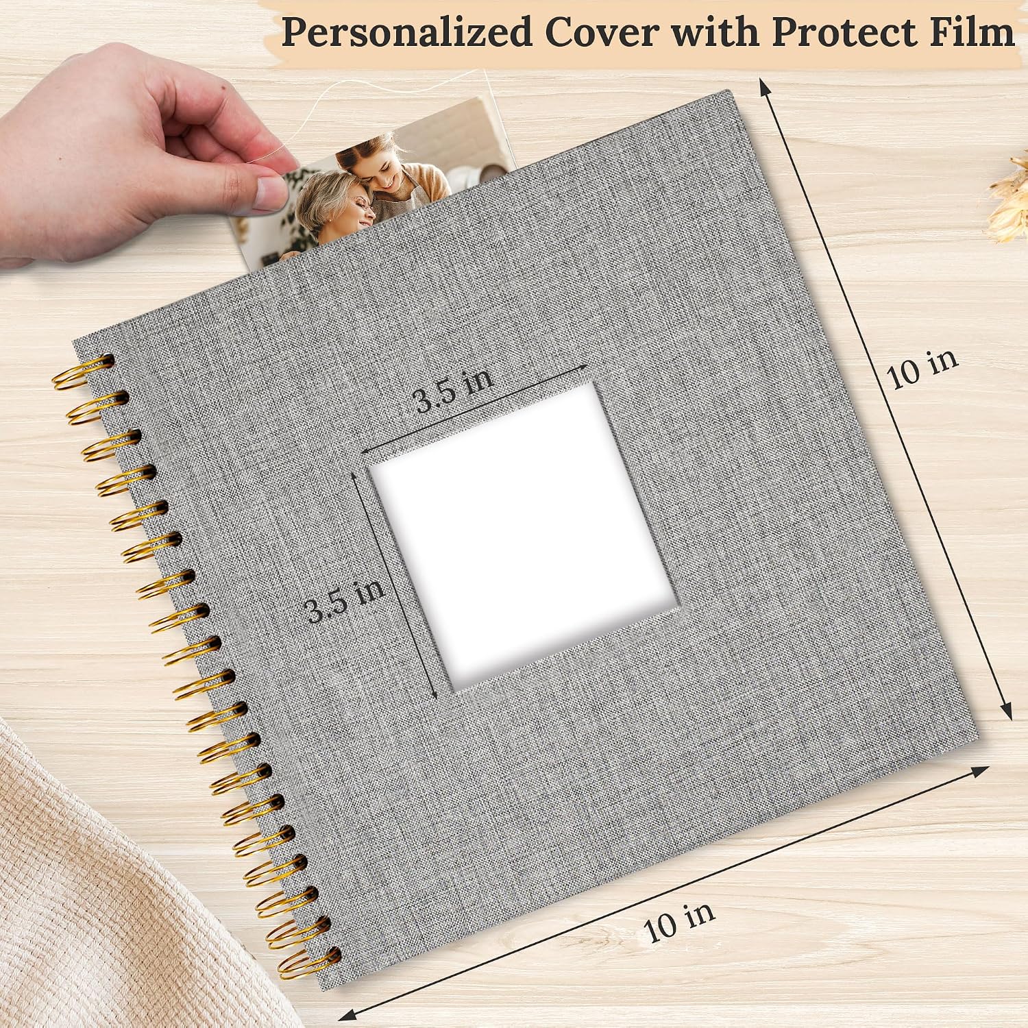 10"x10" Scrapbook Photo Album Linen Cover 20 Sheets 40 Pages White Paper