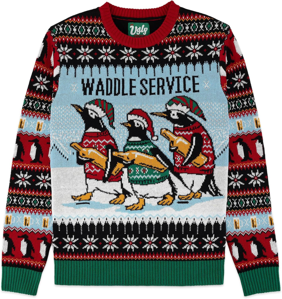The Ugly Sweater Co. Ugly Christmas Sweater for Holiday Fun Tacky Unisex Design, Perfect Snug Fit Breathable Crewneck