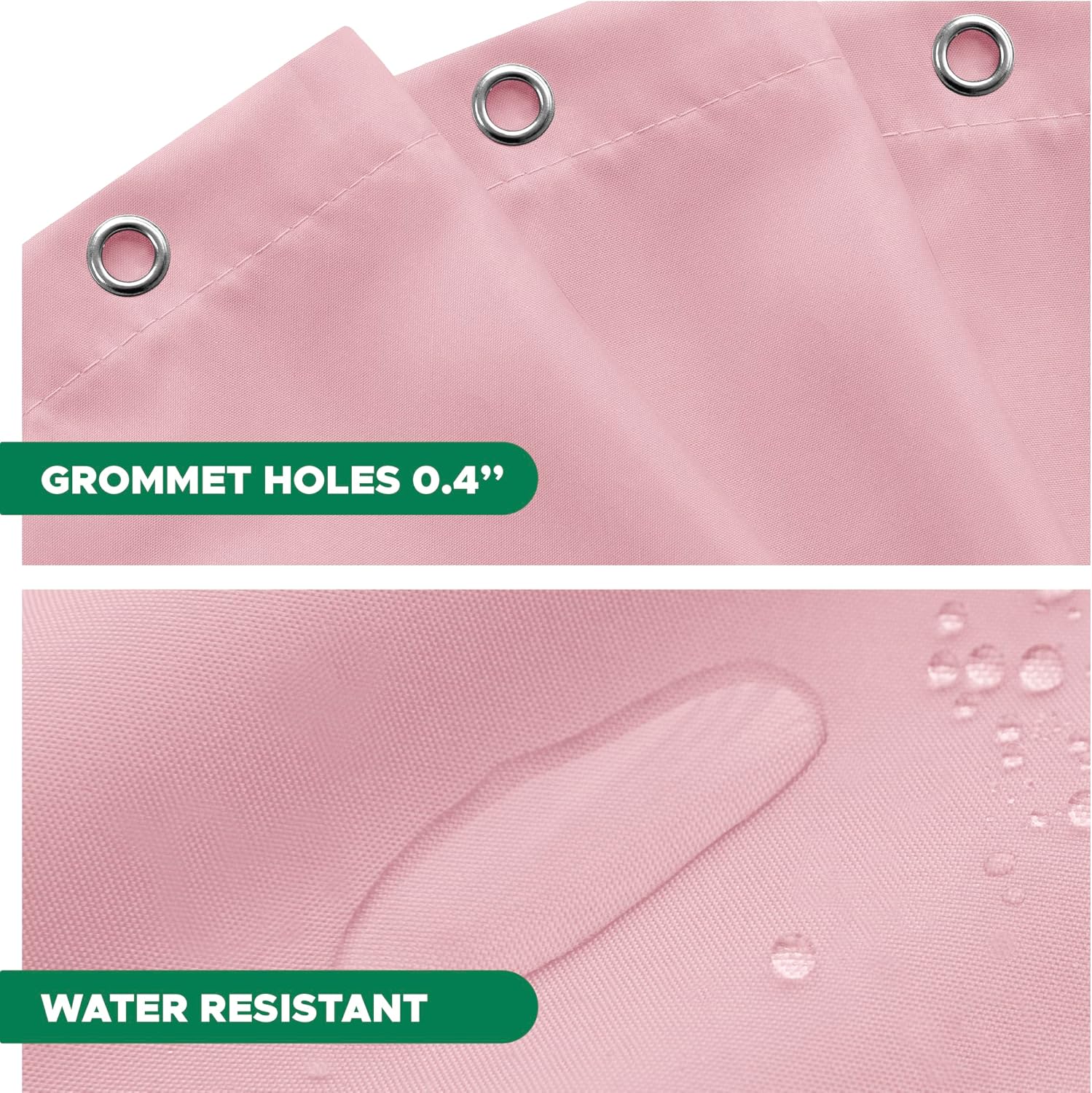 Fabric Shower Curtain Liner 72x72 Inch-Pink Standard Size Shower Liners