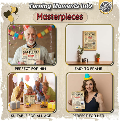 70th Birthday Card for Women Men - Back In 1956 Newspaper - 70 th Happy BIRTHDAY card - 70 birthday gift for Her Him - JUMBO size - 70th birthday decorations Dad Mom - Best gifts for 70 year old