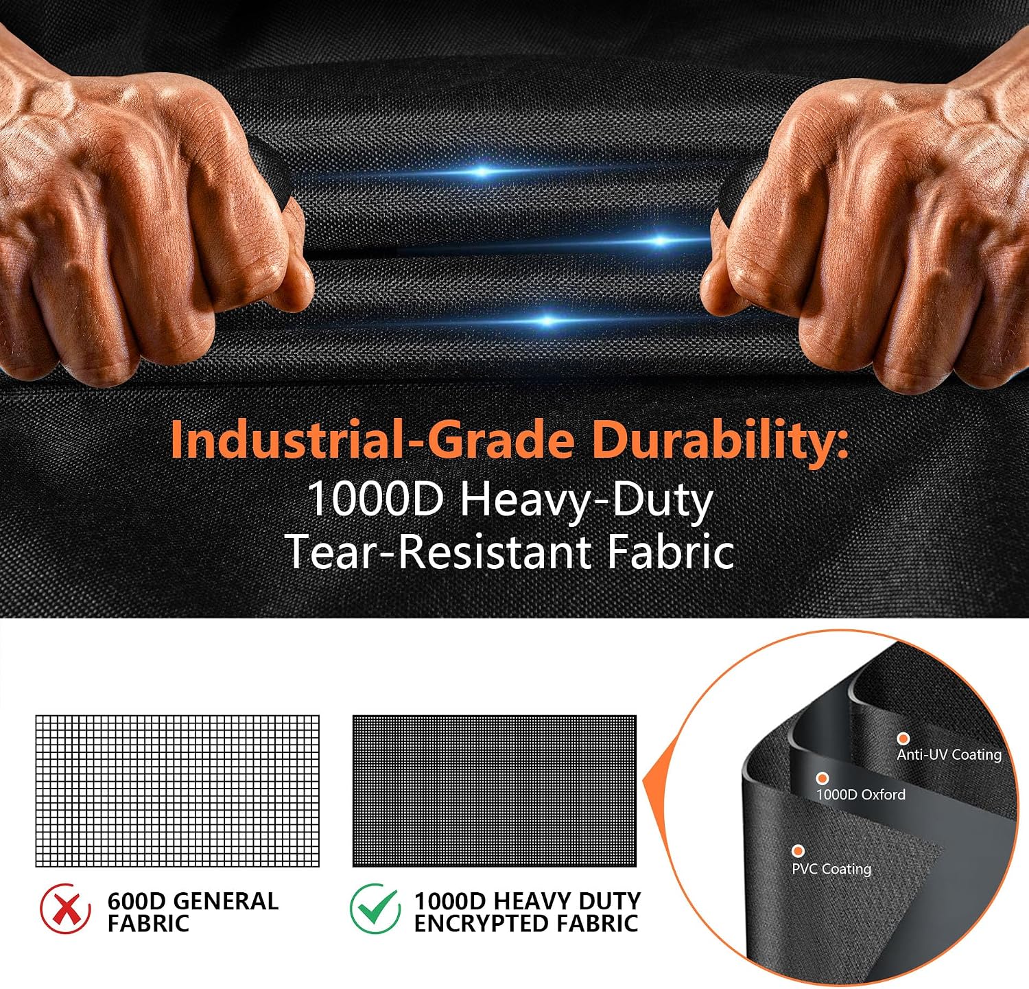 [Upgraded 1000D Heavy Duty Fabric] 70 inch Grill Cover for Outdoor Grill