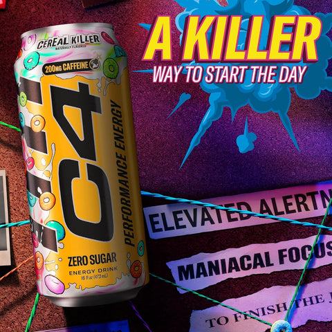 C4 Performance Energy Drink with Zero Sugar, 200mg Caffeine, 16 Fl Oz 12pk