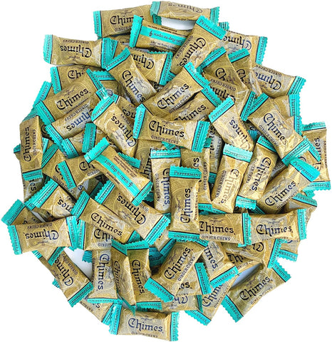 CHIMES PEPPERMINT Ginger Chews (1-Pound 1 LB BAG) Premium Natural Chewy Ginger Candy — 16 OZ Individually Wrapped Ginger Chew Candy