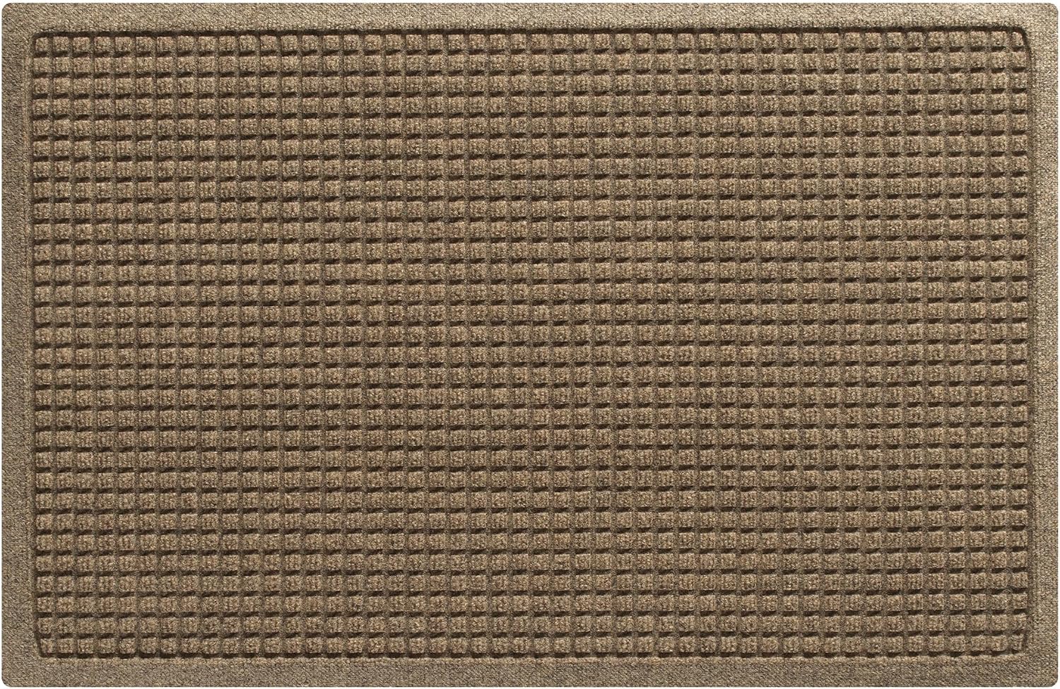 WaterHog Squares Heavy Duty Front Door Mat, 23"x35.5", Camel