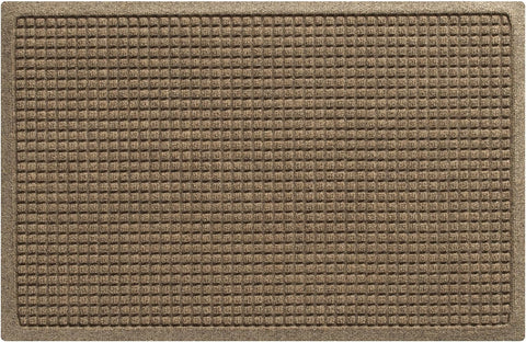 WaterHog Squares Heavy Duty Front Door Mat, 23"x35.5", Camel