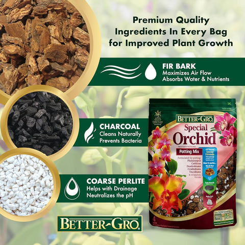 Better-Gro Special Orchid Mix - Orchid Bark Potting Mix - 8 Quarts