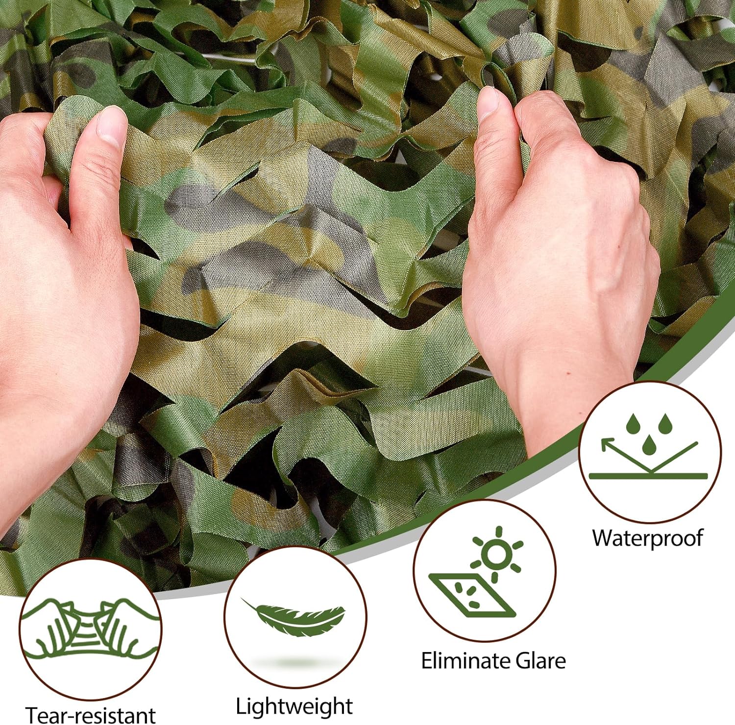 Camo Netting Camouflage Netting 20x20 10x20 10x10 Bulk Roll Burlap Camo Tarp Sunshade Net for Hunting Blind Dinosaur Birthday Jungle MilitaryTheme Party Decoration Camping Shooting
