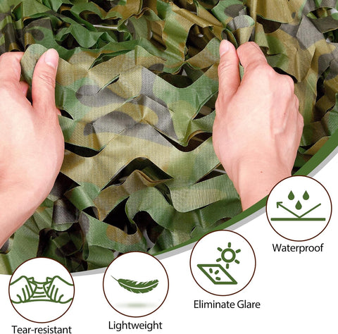 Camo Netting Camouflage Netting 20x20 10x20 10x10 Bulk Roll Burlap Camo Tarp Sunshade Net for Hunting Blind Dinosaur Birthday Jungle MilitaryTheme Party Decoration Camping Shooting