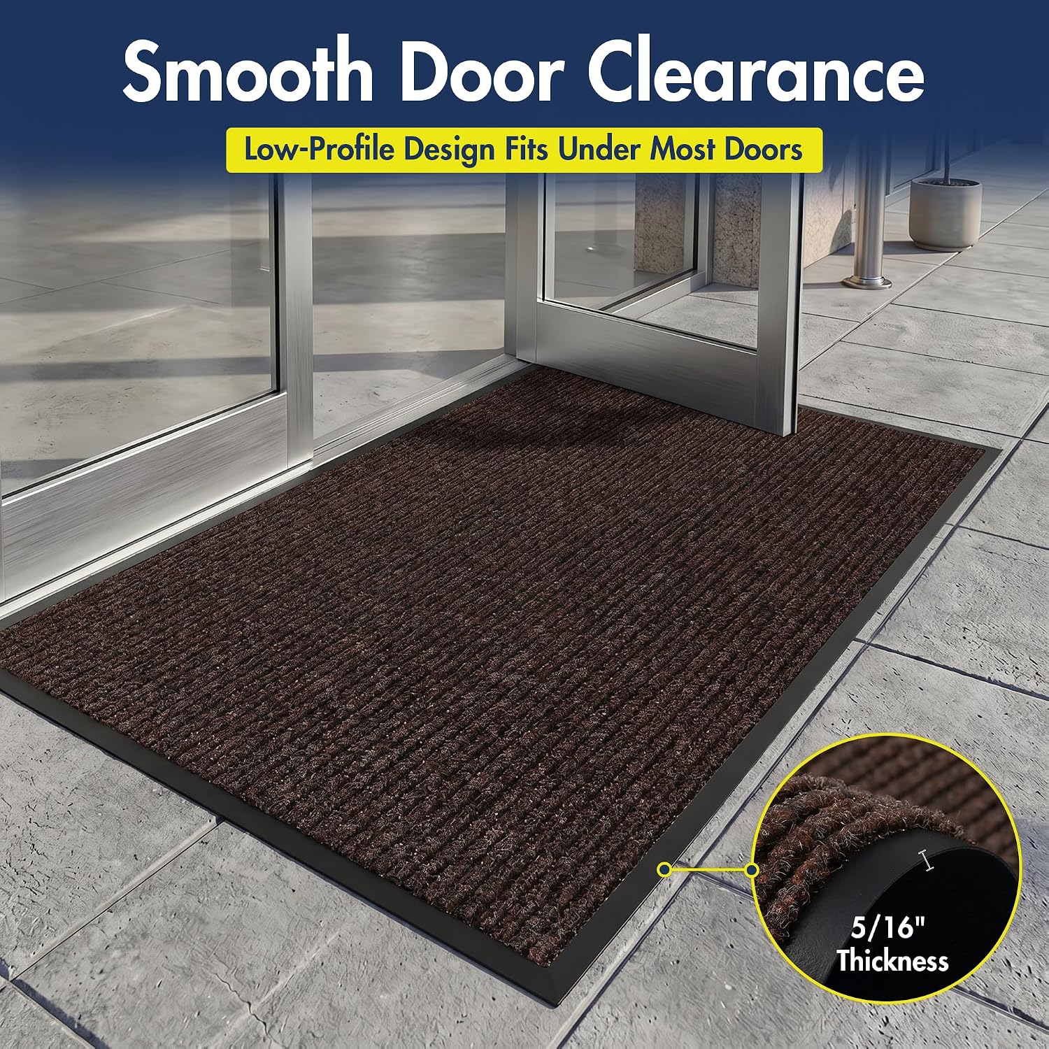 Notrax 109 Industrial Door Mat, 2' x 3' Brown, Made in the USA