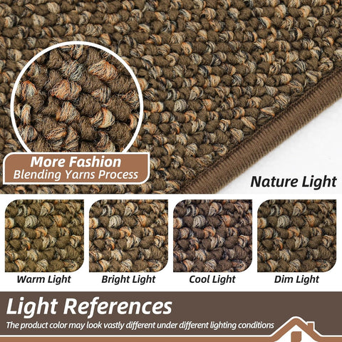 BEQHAUSE Dirt Trapper Door Mat 32" x 48", Non-Slip Washable Doormats, Brown