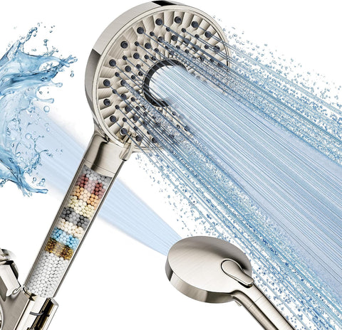 Magichome Shower Head with Handheld, High Pressure 10-Spd Detachable Chrome Showerhead with Stainless Hose