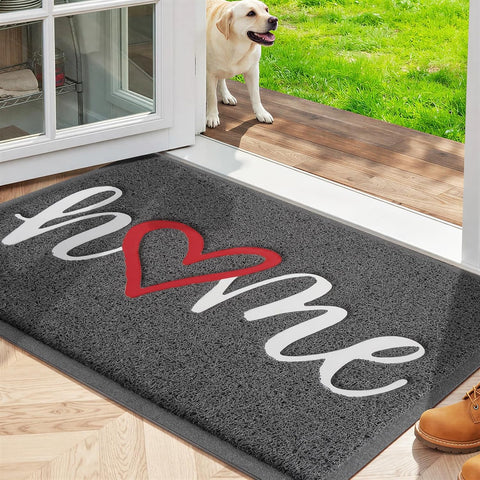 StepLively Door Mat Indoor Outdoor Welcome Mat for Entrance, 30x17.5in Grey