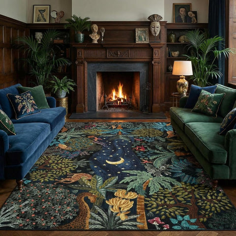 GarveeHome Area Rugs 8x10 for Living Room, Jungle Animal Large Washable Rug Soft Non Slip Backing Floor Mat Carpet Indoor Thin Accent Rug for Bedroom Dining Room Playroom Nursery Home Decor