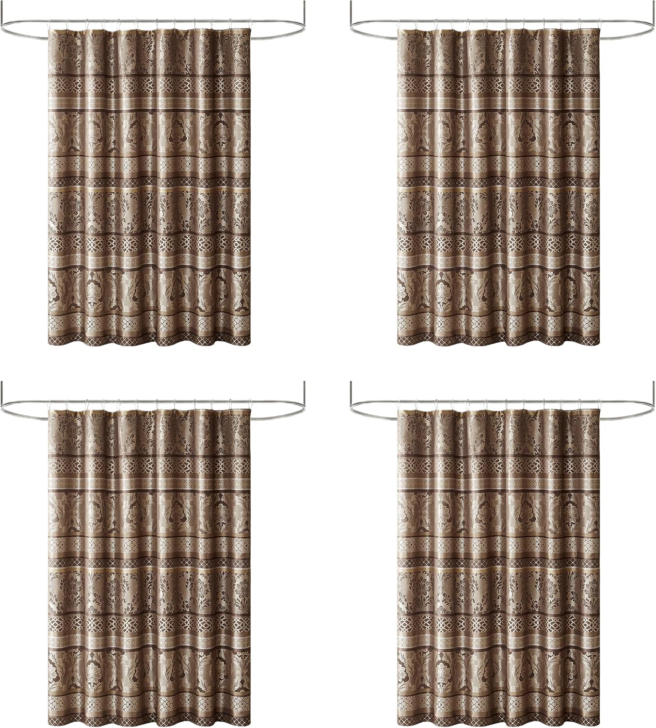 Madison Park Geometric Jacquard Fabric Shower Curtain, 72"x72", Red