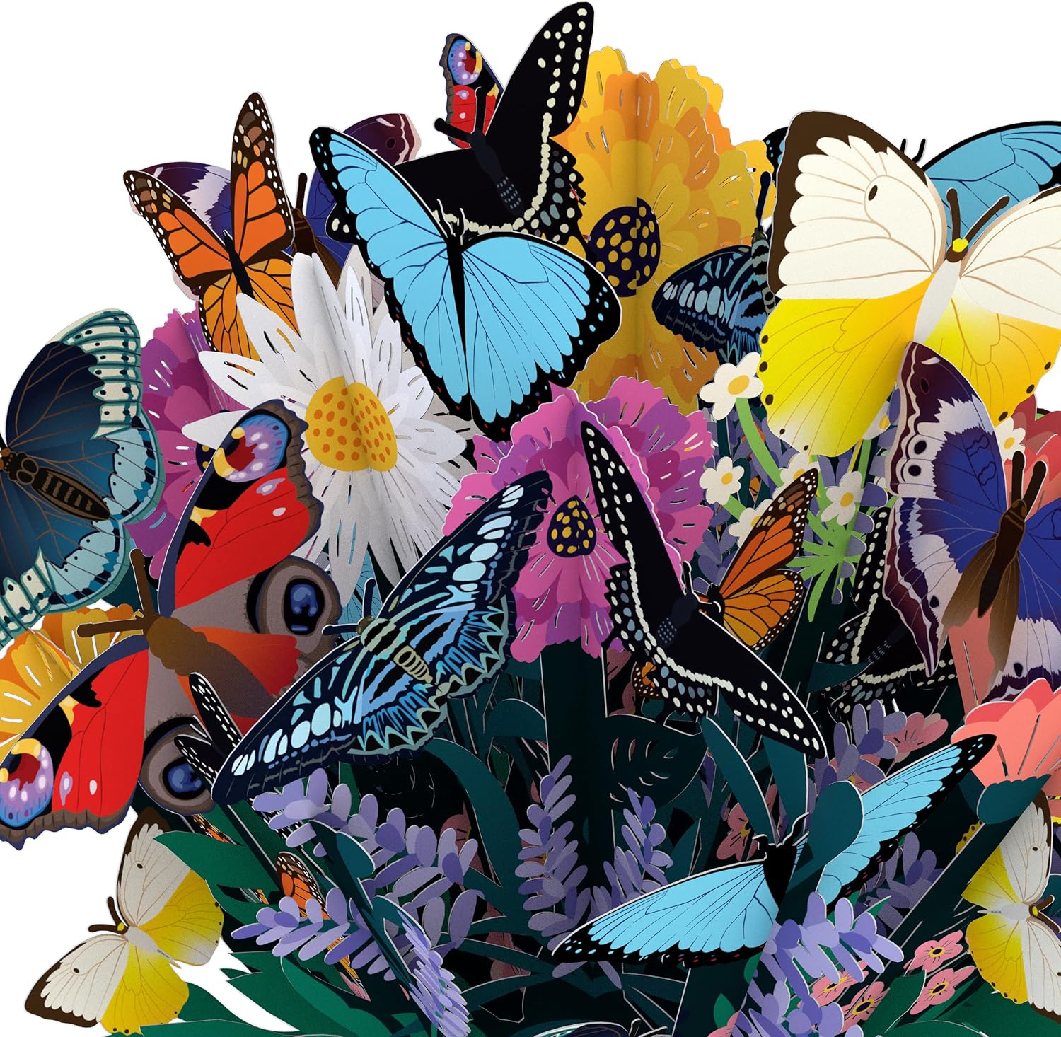 Lovepop Everyday Pop-Up Card for Her and Him - 3D Pop-Up Bouquet Greeting Cards for Men, Women - Butterfly - 10.25" x 7.5" Floral Bouquet - Blank Note Card & Envelope Included