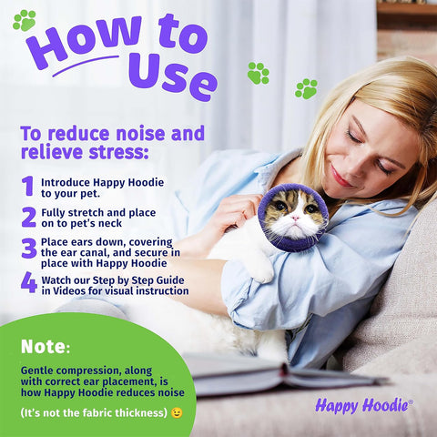 Happy Hoodie The Original Dog & Cat Calming Band for Noise & Anxiety Relief