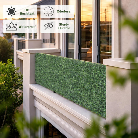 ODTORY Artificial Ivy Privacy Screen Fence Panel, Gradient Green 96X120 in