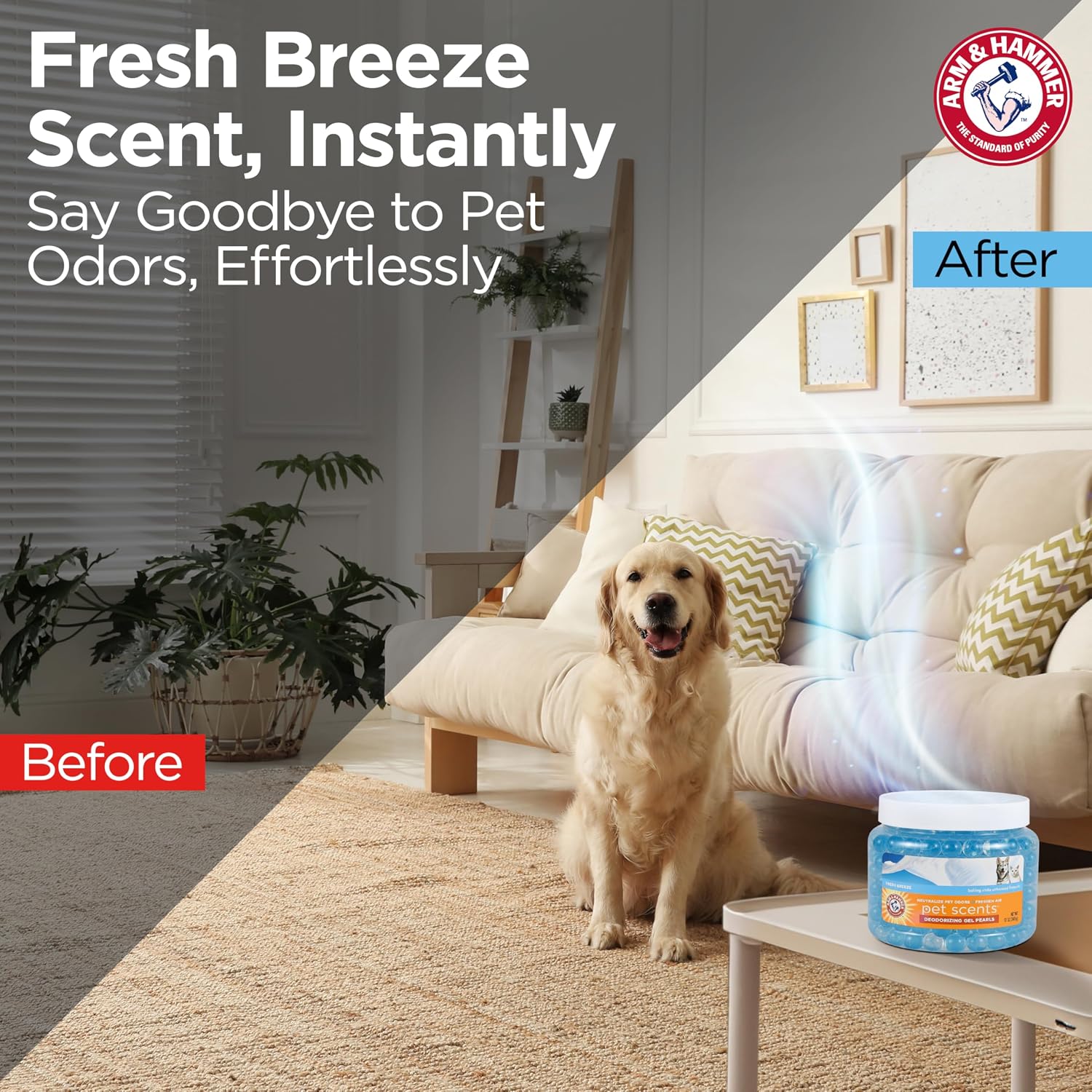 Arm & Hammer Pet Scents Deodorizing Gel Beads, Fresh Breeze, 12 Oz