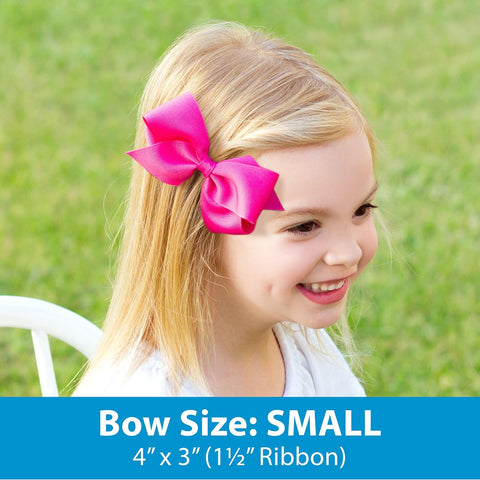 Wee Ones Girls' French Satin Hair Bow with a Knot Wrap Center, No-Slip Hair Clip, Handmade