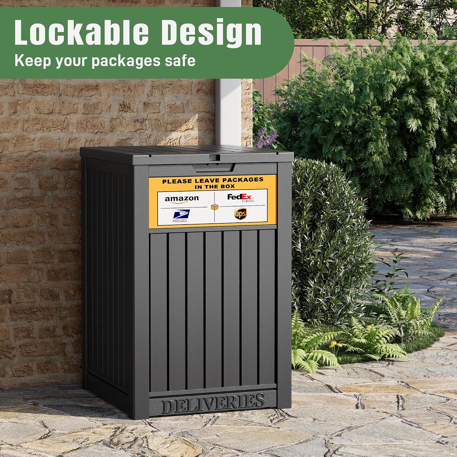 Package Delivery Box for Outside, Black