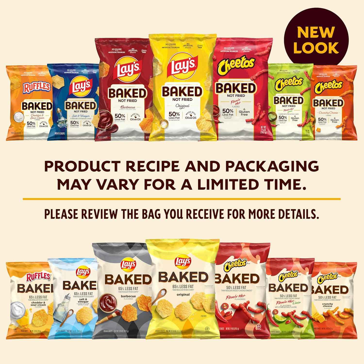 Baked Lay’s Potato Chips, Barbecue, 1.125 oz Bags, (64 Pack), 50% Less Fat, Gluten Free, No Artificial Flavors, No Colors from Artificial Sources