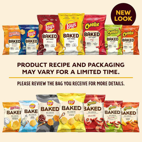 Baked Lay’s Potato Chips, Barbecue, 1.125 oz Bags, (64 Pack), 50% Less Fat, Gluten Free, No Artificial Flavors, No Colors from Artificial Sources