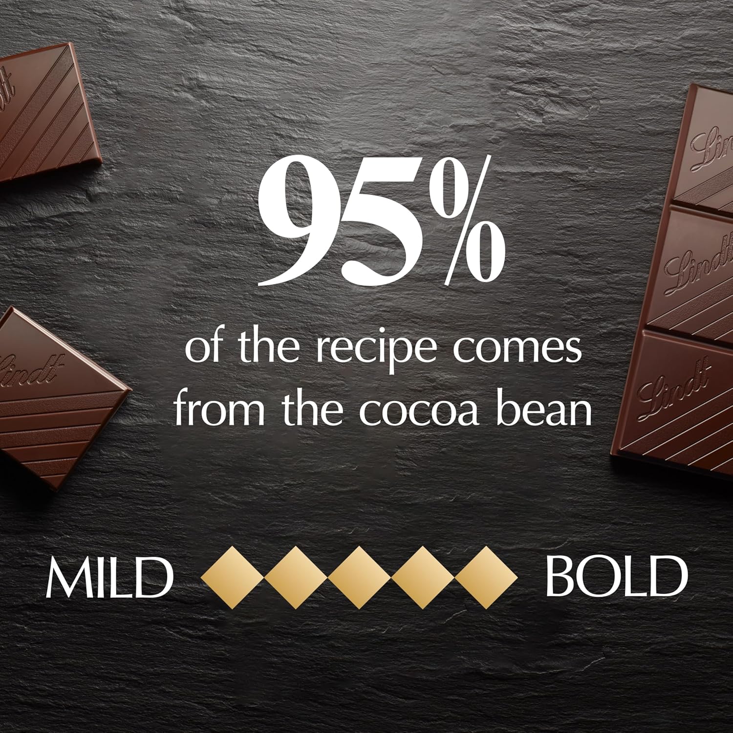 Lindt EXCELLENCE 95% Cocoa Dark Chocolate Candy Bar, 2.8 oz., 12 Pack