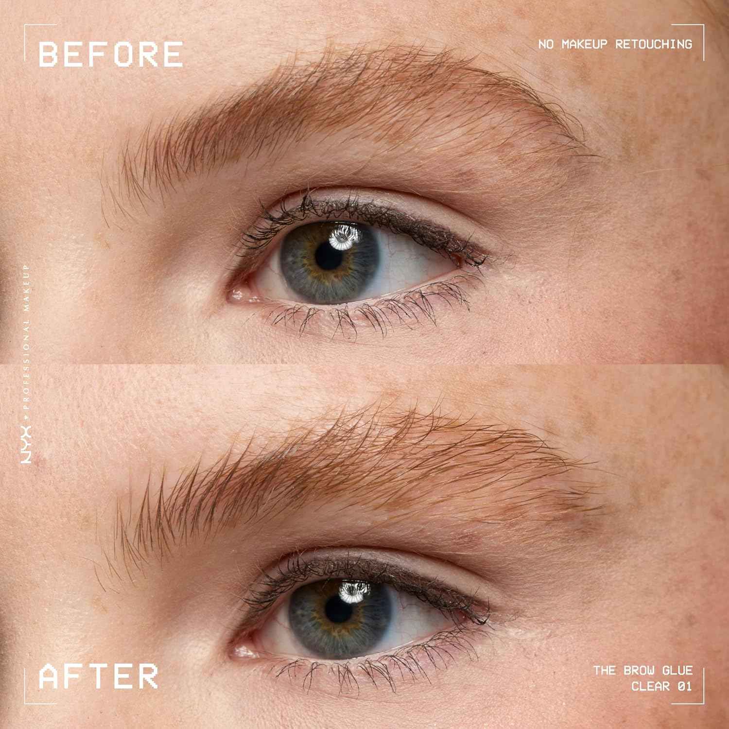 NYX PROFESSIONAL MAKEUP The Brow Glue, Extreme Hold Eyebrow Gel - Clear