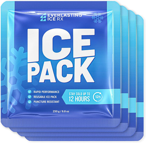 Reusable Ice Packs for Coolers and Lunch Box, Long Lasting 12 Hours, 4 Pack