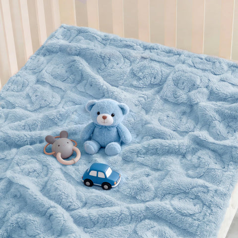 Pro Goleem Elephant Baby Boy Blanket, Soft Fleece Baby Blankets for Boys, 30" x 40" Blue Crib & Stroller Blanket for Newborns and Toddlers