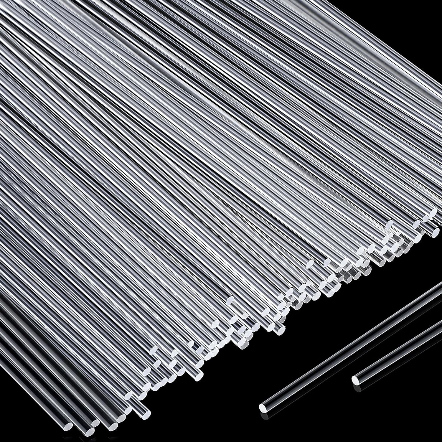 Zopeal 200 Pcs Acrylic Lollipop Stick Cake Pop Rod, 12 x 0.12 Inches, Clear