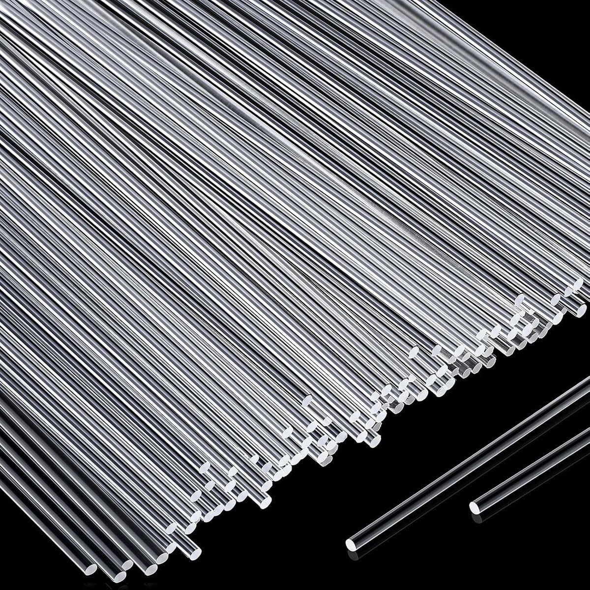 Zopeal 200 Pcs Acrylic Lollipop Stick Cake Pop Rod, 12 x 0.12 Inches, Clear