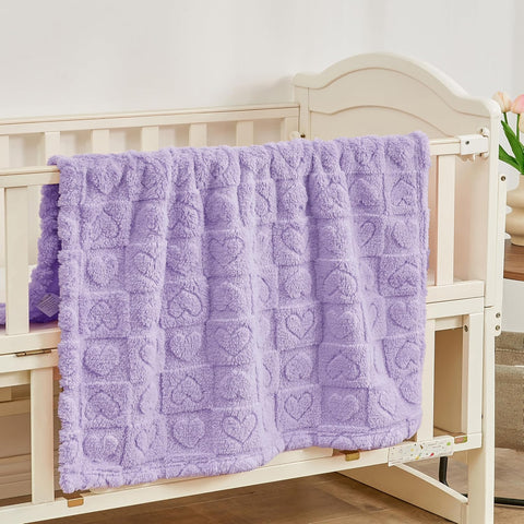 Yurhap Heart Baby Blanket, Love Plush Fleece Baby Blankets for Girls Boys