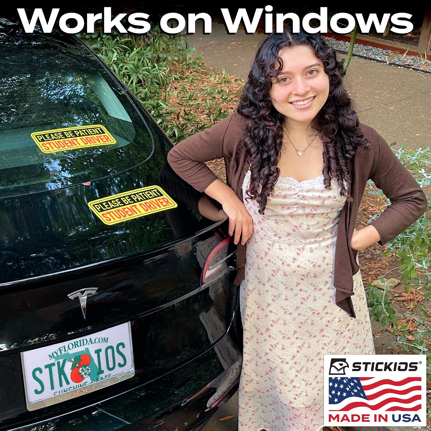 Stickios Student Driver Stickers for Cars & Windows - Reusable & Paint-Safe