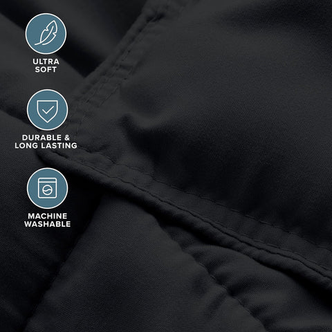 Bare Home Full Comforter Set - 1800 Ultra Soft (Full, Black)