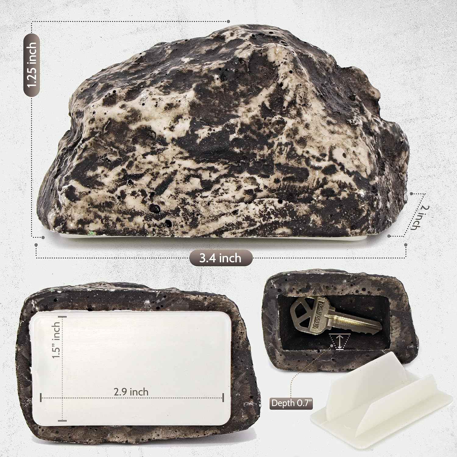 Hide a Key Outside Fake Rock - Looks & Feels like Real Stone - Safe for Outdoor Garden or Yard, Spare Key Storage, Weatherproof Key Holder, Blends with Landscaping by Rampro
