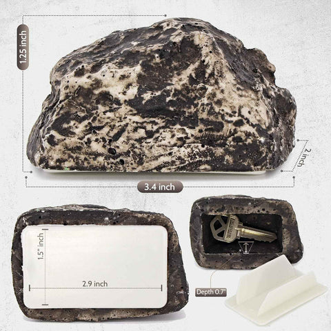 Hide a Key Outside Fake Rock - Looks & Feels like Real Stone - Safe for Outdoor Garden or Yard, Spare Key Storage, Weatherproof Key Holder, Blends with Landscaping by Rampro