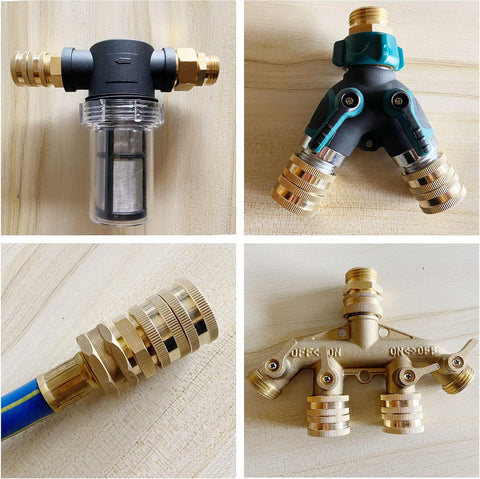 M MINGLE Garden Hose Adapter 3/4”, Male to Male, Female to Female, 4-Pack