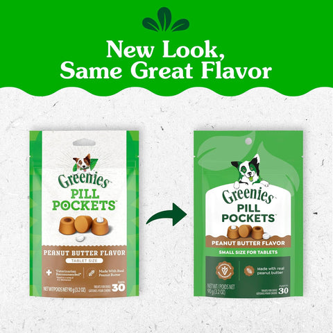 Greenies Pill Pockets Small Size Dog Treats, Peanut Butter, 3.2 oz