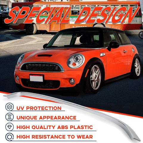 Kojem Chrome Grille Hood Molding Trim Compatible with 2007-2015 Mini Cooper R55 R56 R58 R59 Replacement for 51132751040 MC1235100 Front Grill Hood Trim Moulding