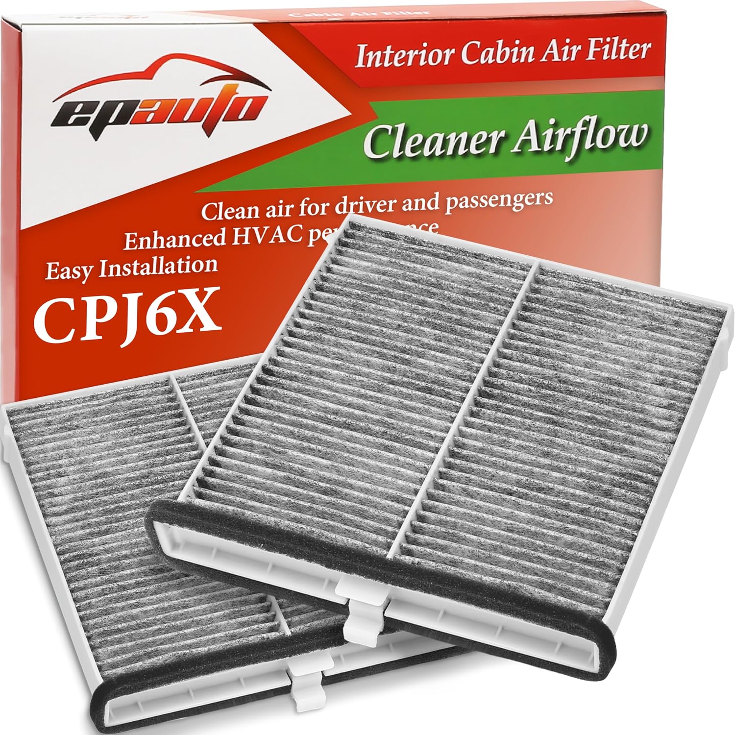 EPAuto CPJ6X (KD45-61-J6X) Cabin Air Filter Replacement for Mazda, 2 Packs