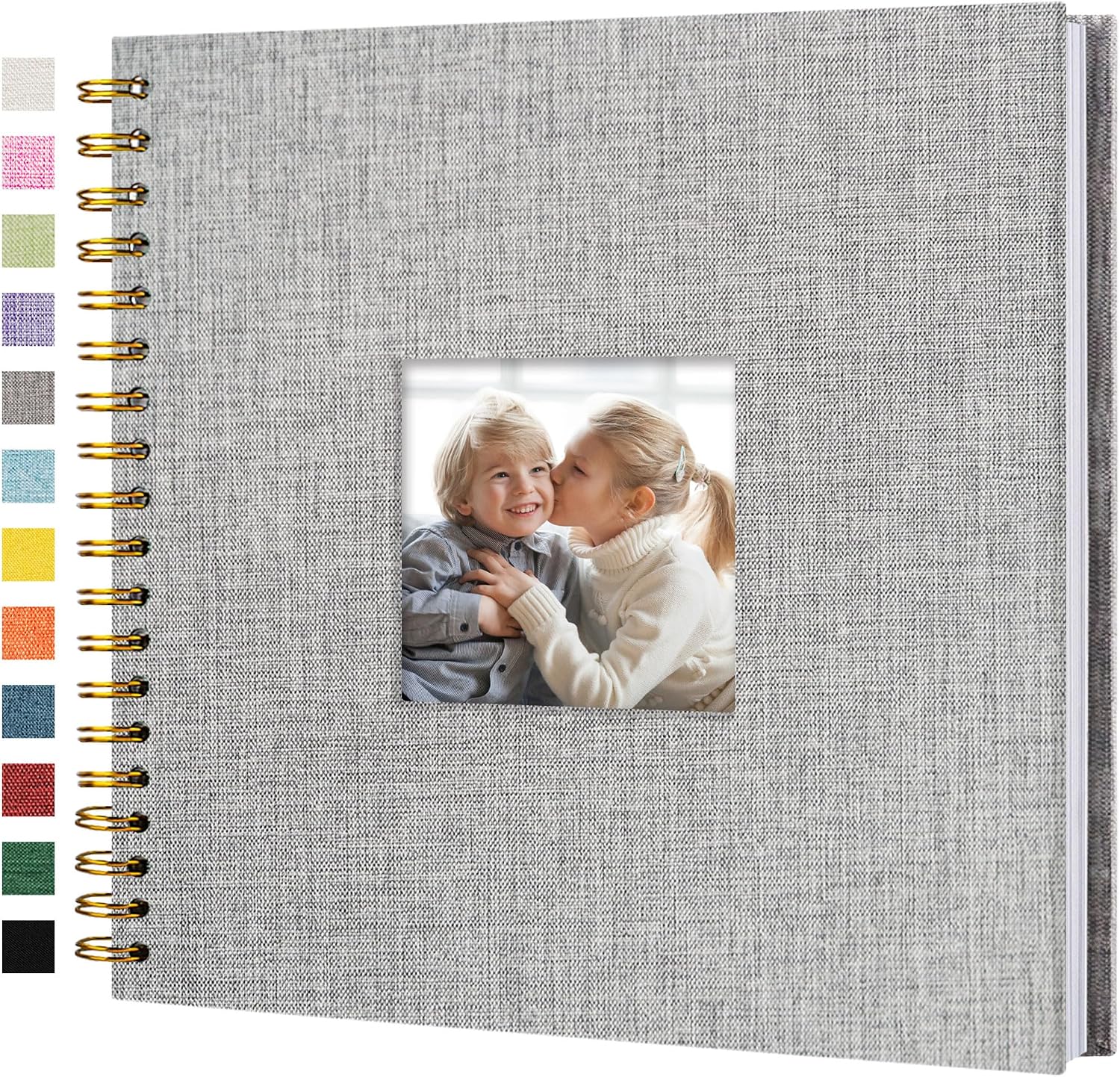 10"x10" Scrapbook Photo Album Linen Cover 20 Sheets 40 Pages White Paper