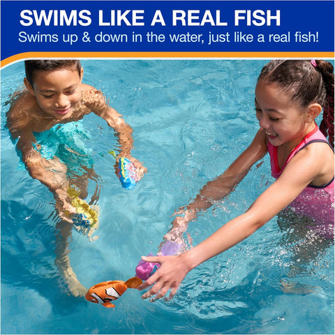 SwimWays Rainbow Reef Pink Fish Water-Activated Pool Toy for Ages 5+