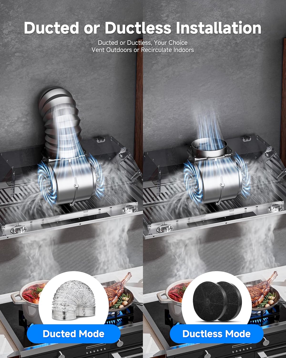 30 Inch Range Hood Insert with Touch/Gesture/Remote Control, 900 CFM