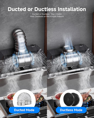 30 Inch Range Hood Insert with Touch/Gesture/Remote Control, 900 CFM