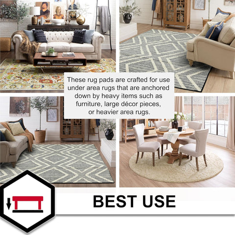 Mohawk Home Felt Rug Pad 4' x 6' - 1/2 Inch Thick Cushion for Area Rugs, Protective Underlay for Hardwood Floors, Comfort and Insulation – Felt Only Pad